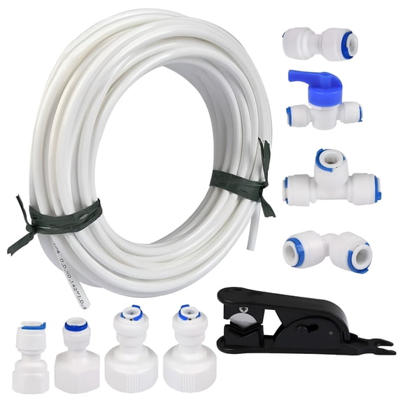 HIBIBUD 2026 New Water Inlet Pipe Universal Connection Set 15M,For Side By Side Refrigerator,Reverse Osmosis System,Drinking Water,Refrigerator Hose,Pipe Cutter,Water Hose Connector (1/4 Inch)