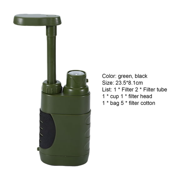 HIBIBUD 2026 New Water Purifier - Survival Food Grade Portable Stainless Steel Hand Pump Water Filter for Camping and Hiking for Backpacking, Travel, Outdoor, Emergency, Trekking
