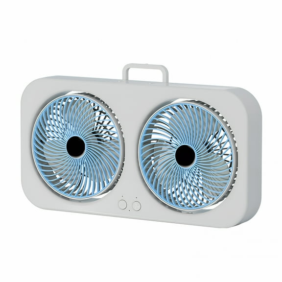 HIBIBUD 2026 New Window Fan for Bedroom, 15.7 Inch 2 Speed Individual 180 Degree Rotating Fan Heads, Auto-Locking Expanders, Window Exhaust Fan, Removable Bug Screen