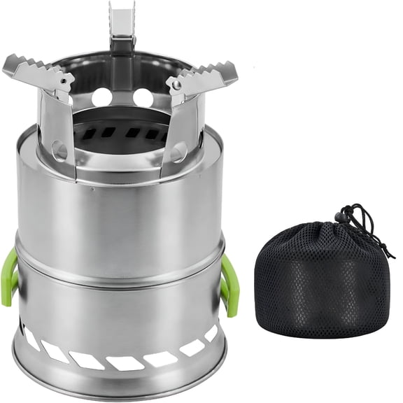 HIBIBUD 2026 New Wood Burning Camping Stove, Lightweight Backpack Stove, Mini Wood Burning Stove for Camping, Hiking, Picnic Bbq for Backpacking Trekking Survival