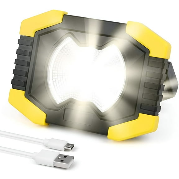 HIBIBUD 2026 New Work Light Rechargeable,Portable Led Work Light 1Pcs,Construction Light Battery Powered,Led Emergency Lights for Home Power Failure,Rechargeable Light with Built-In Power Bank 2400Lm