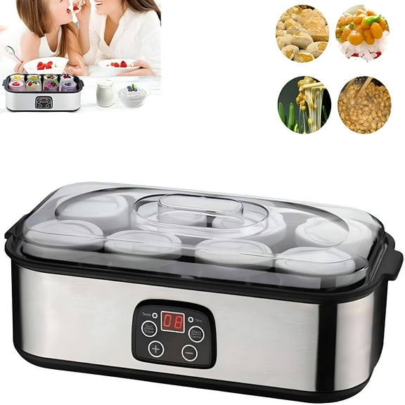 HIBIBUD 2026 New Yogurt Machine with Adjustable Temperature and Time Control,1400Ml Multi-Function Electric Yogurt Maker,Yogurt Jar with 8 Lids,Health Gift for Men and Women