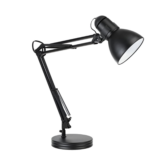 HIBIBUD 28" Contemporary Heavy Base Architect Black Swing Arm Desk Lamp Desk Lights for Home Office