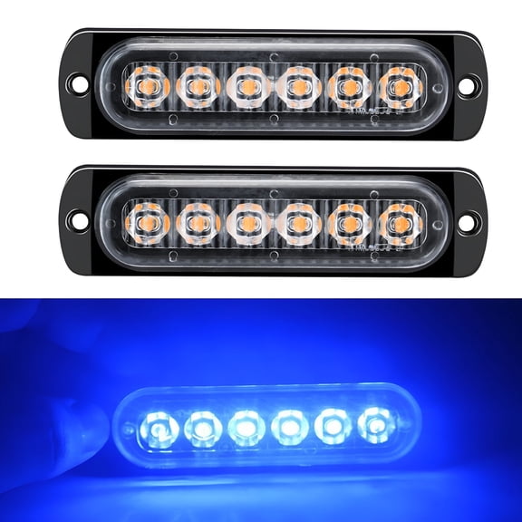HIBIBUD 2Pcs 12-24V LED Strobe Warning Lights Emergency Flashing Lights Caution Light Bar for Car Truck Van ATV SUV Yacht Vehicle
