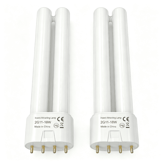 HIBIBUD 2Pcs 18W Bug Zapper Replacement Bulb H-Shaped 18W Four-Pin,2G11-18W. Dimensions: 8.9X1.70X0.9" 2Pcs 18W Four-P" Bug Zapper Light Bulb