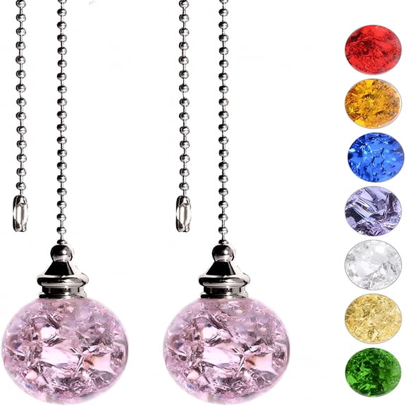 HIBIBUD 2Pcs Ceiling Fan Pull Chain,Fan Pull Chain Extension,Pull Chains for Ceiling Fans and Lights,Ceiling Fan Pulls,Light Pull Chain with 21"es Ball Beaded Pull Chain