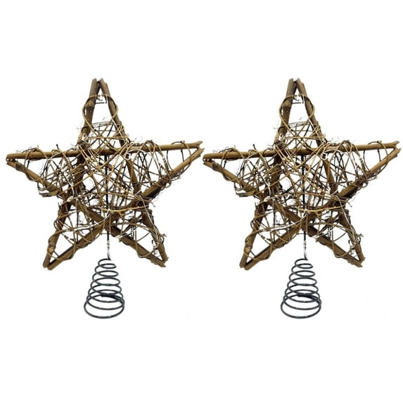 HIBIBUD 2Pcs Christmas Tree Topper,Inspiring Angelic Treetopper,Elegant Plush Christmas Tree Top Bringing Warmth and Love,Decorative Tree Toppers for Seasonal Elegance,25CM*30CM,brown