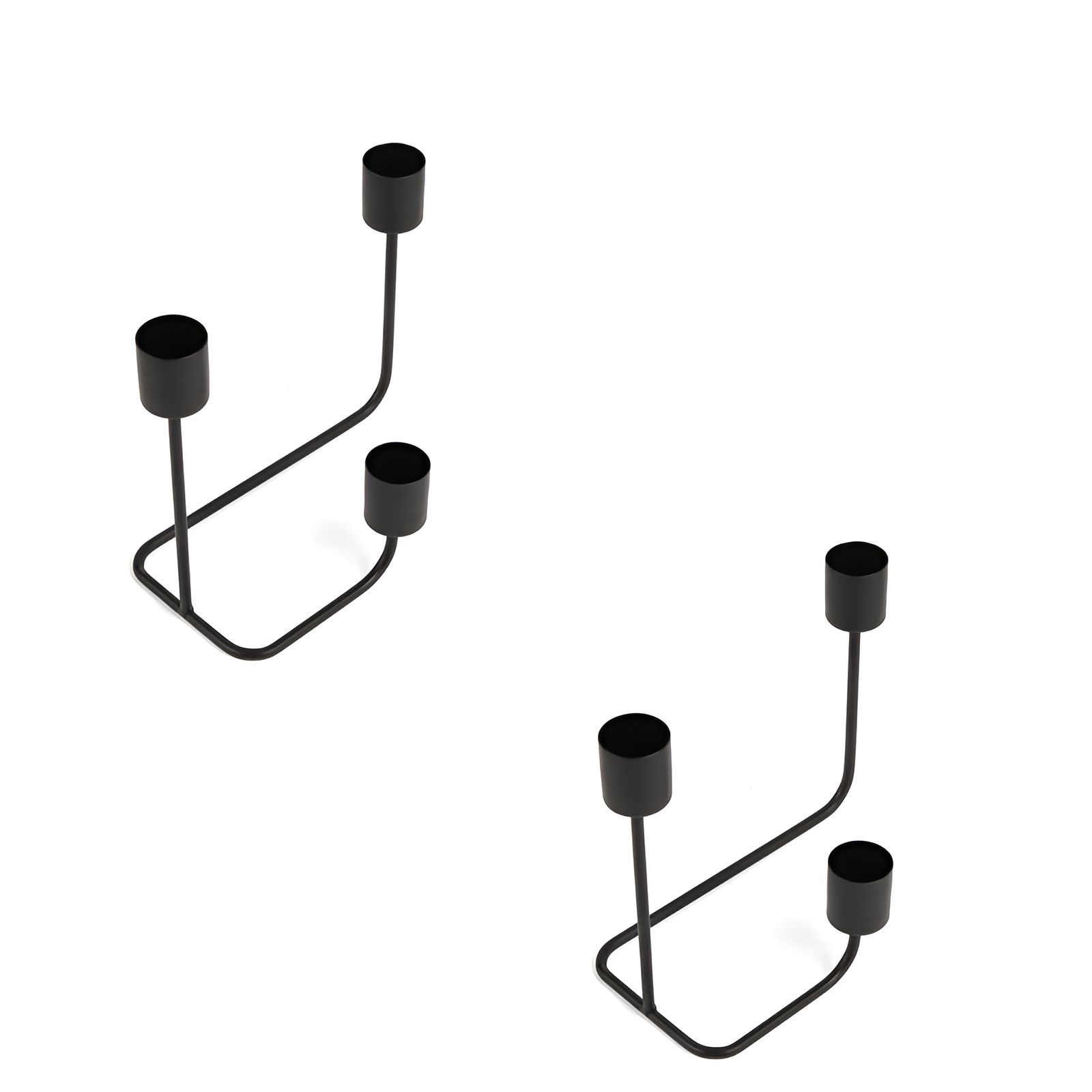 HIBIBUD 2Pcs Glass Candle Holder,Simple Smooth Lines Candle Holders for ...