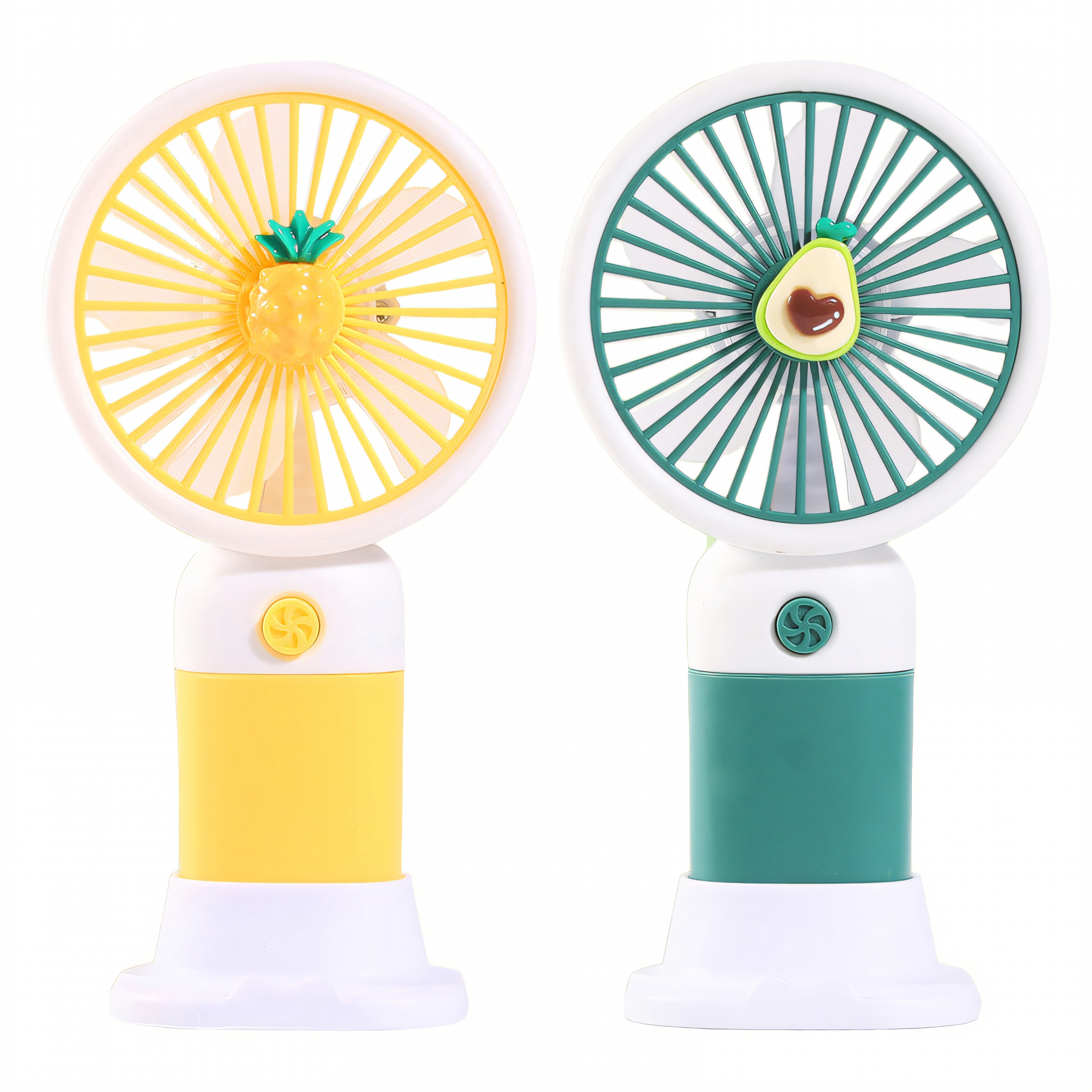 Handheld Fan Ribbed HIBIBUD 2Pcs Handheld Fan Soft Airflow Mode Portable Fan Handheld ...