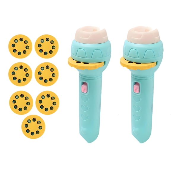 HIBIBUD 2-Pack Kids Flashlight Projector Toy, Green Mini Flashlight for Toddlers and Girls