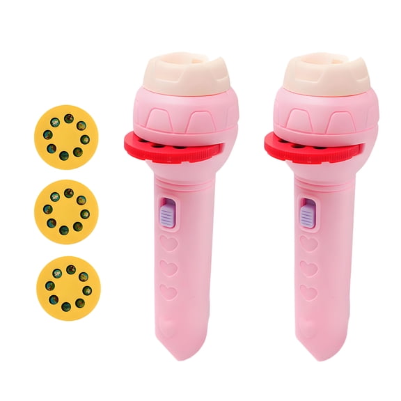 HIBIBUD 2Pcs Kids Flashlight,Clear Imaging Small Flashlight,Carousel Images Small Flashlights,pink1