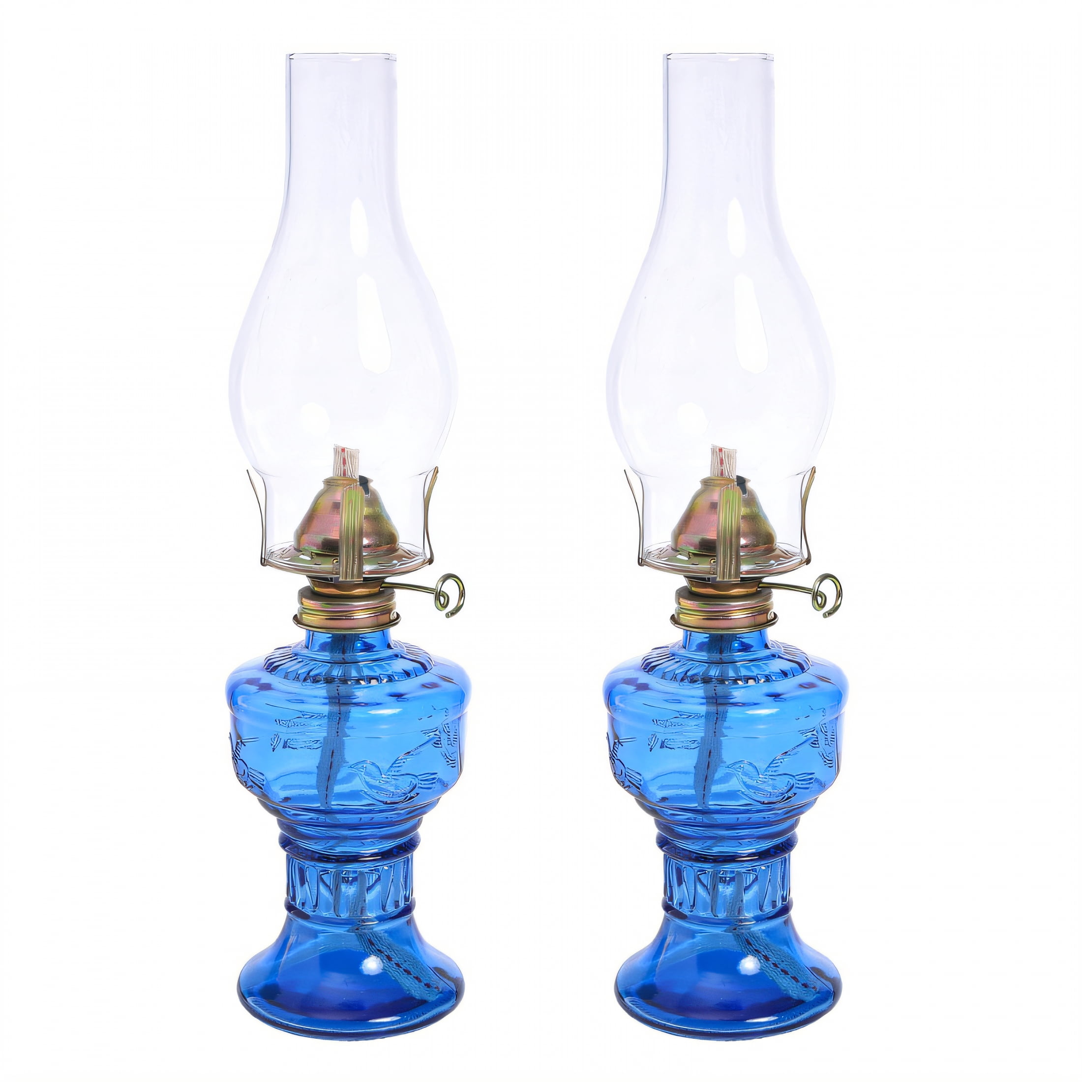 HIBIBUD 2Pcs Oil Lamp,Decorative Artistic Appeal Kerosene Lamp,Functional Lighting Solution Glass Lamp,Style5,3*3.5*12.6in