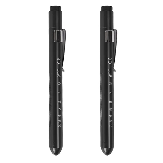 HIBIBUD 2 Pcs Rechargeable Pen Light,Pocket Flashlight for Doctors in Black