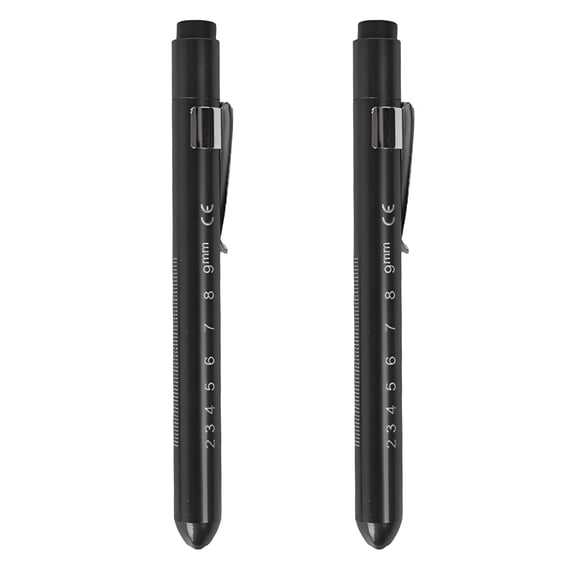 HIBIBUD 2 Pcs Rechargeable Pen Light,Pocket Flashlight for Doctors in Black