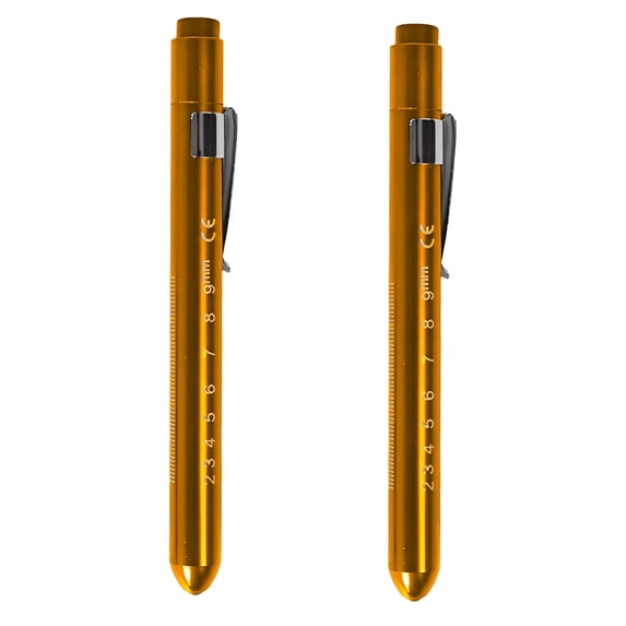 HIBIBUD 2 Pcs 5.3" Rechargeable Pen Light, Pocket Flashlight in Gold