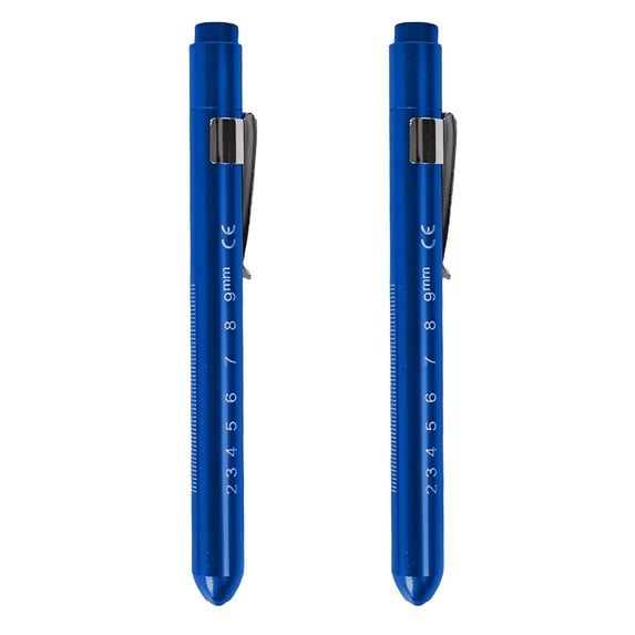 HIBIBUD 2 Pcs 5.3" Blue Rechargeable Pen Light,Pocket Flashlight for Doctors,Nurses
