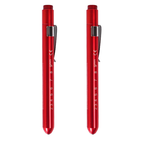HIBIBUD 2 Pcs 5.3" Rechargeable Red Pen Light, Pocket Flashlight for Doctors and Nurses