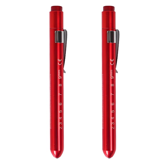 HIBIBUD 2 Pcs 5.3" Rechargeable Red Pen Light, Pocket Flashlight for Doctors and Nurses