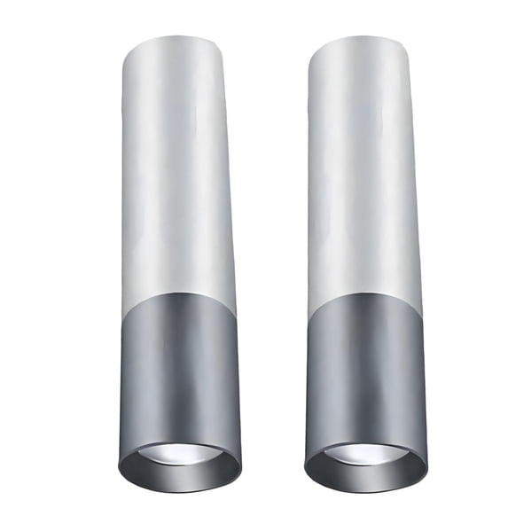 HIBIBUD 2 Pcs Silver 3.9" Mini Flashlight,USB Rechargeable 5W Adjustable Focus for Hiking,EDC