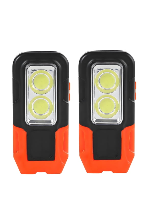 2-Pack Orange Tactical Flashlight,Rechargeable EDC Pocket Light for Camping&Car Repair