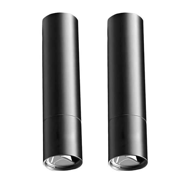 HIBIBUD 2 Pcs 3.9" Black Mini Flashlight,Adjustable Focus USB Keychain Light for Hiking