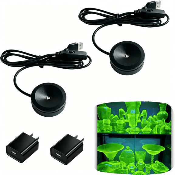 HIBIBUD 2Pcs Usb Mini Uv Led Blacklight,395Nm Uv Light for Uranium Glass,Glow Art&Uv Reactive Items,Glow-In-The-Dark Black Lighting Mini Black Light(Uv Flood Light)