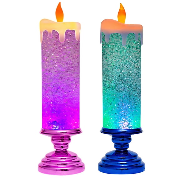 HIBIBUD 2Pcs Wax Melt Warmer,Candle Shape Wax Burner,7-Color Cycle Gradient Colorful Mode Candle Warmers,style8