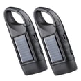 thumbnail image 1 of HIBIBUD 2-Pack Solar Hand Crank Flashlight, Black, Emergency and Camping Light, 1 of 7