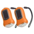 thumbnail image 1 of HIBIBUD 2Pcs Windfire Flashlight,Solar Energy Hand Crank Power Generation Tactical Flashlight,Lanyard Design Rechargeable Flashlights,Orange, 1 of 7