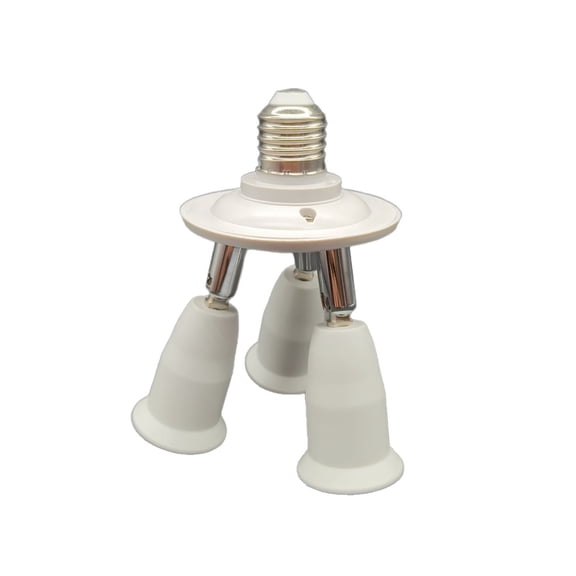 HIBIBUD 3 in 1 E26 Light Socket Splitter Adapter, Standard Base LED Bulb Converter, 360 Degrees Adjustable 180 Degree Bendable, 3 Way Bulbs Socket Holder
