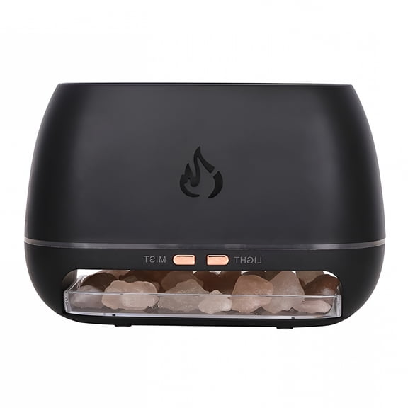 HIBIBUD 3 in 1 Himalayan Salt Rock Lamp, Hand Carved Scent Diffuser and Humidifier with Real Wood Base, Aromatherapy Light for Office, Home Decor, Yoga