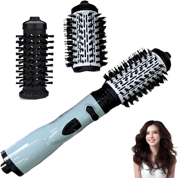 HIBIBUD 3-In-1 Hot Air Styler And Rotating Hair Dryer,Hot Air Styler And Rotating Brush,Rotating Hair Dryer Brush Spinning,Hot Air Styler And 360 Rotating Hair Dryer for Dry Hair,Curl Hair (Pink)