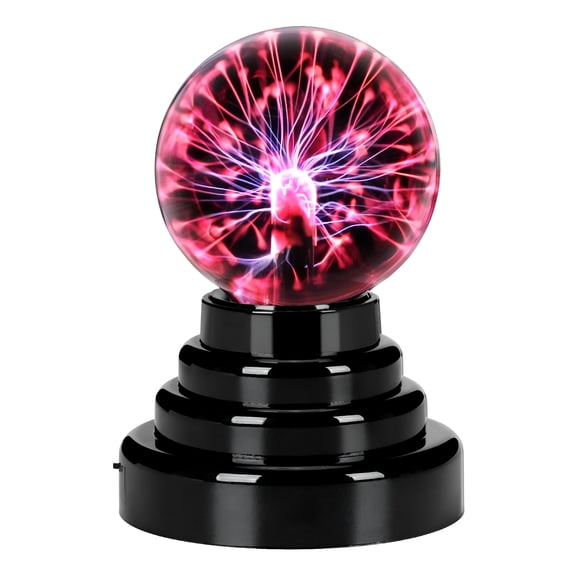 HIBIBUD 3 Inch Plasma Ball Lamp,Touch Sensitive Electric Plasma Ball Night Light with Lightning Effects,Party Light Plug-In Or Battery Operated Plasma Globe for Christmas,Party,Room Decor