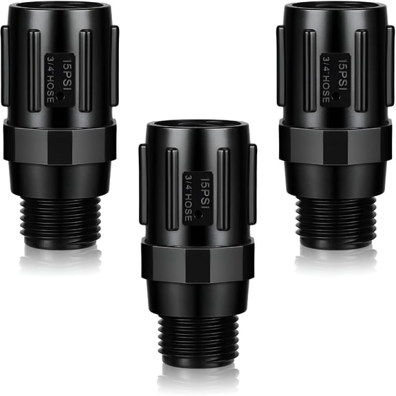 HIBIBUD 3 Pcs 15 Psi Drip Irrigation Pressure Regulator, 3/4" Female Hose Thread x 3/4" Male Hose Thread Pressure Reducer Low Flow Valve for Garden Drip Irrigation Parts Emitters System