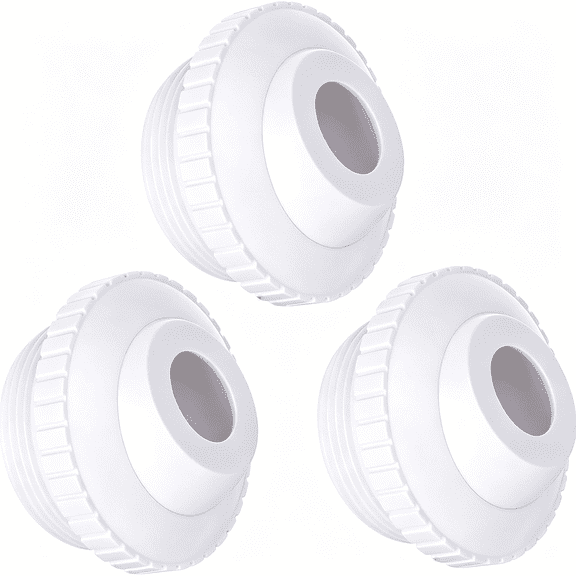 HIBIBUD 3 Pieces Pool Jet Nozzles,3/4"Directional Flow Eyeball Inlet Jet,Swimming Pool Return Jet Replacement Parts Fittings Spa with 1-1/2 Inch Mip Thread Pool Accessories for Cleaning White