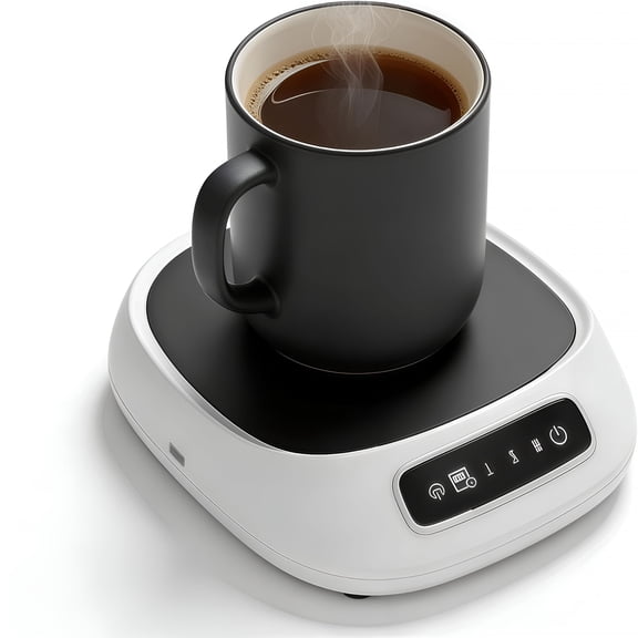 HIBIBUD 3-Temperature Smart Coffee Mug Warmer for Desk - Wireless Rechargeable Beverage Heater with Auto Shut Off & Timer | Silent Office Essential for Coffee/Tea Lovers