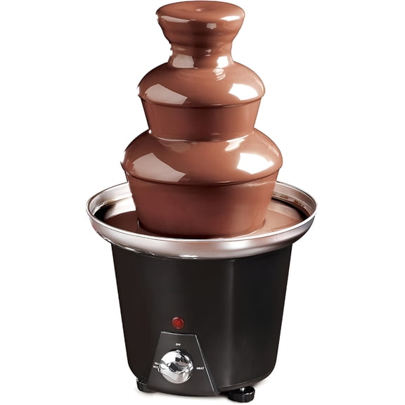 HIBIBUD 3 Tier Chocolate Fondue Fountain 24 Oz Electric Fondue Machine Chocolate Melting Pot,Black