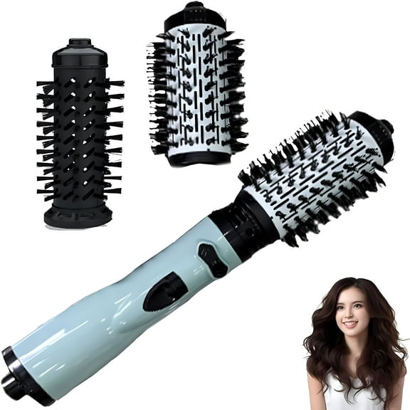 HIBIBUD 3-in-1 Hot Air Styler and Rotating Hair Dryer, Hot Air Styler and Rotating Brush, Rotating Hair Dryer Brush Spinning, Hot Air Styler and 360 Rotating Hair Dryer for Dry Hair, Curl Hair (Pink)