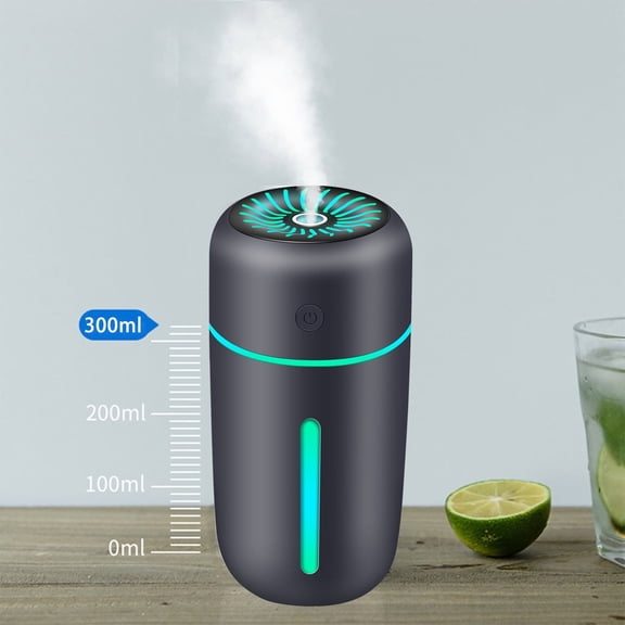 HIBIBUD 300ml Car Humidifier Wireless Charging, Colorful LED Aromatherapy Nebulizer Long Lasting Mist, Essential Oil Diffuser for Auto Home Office Travel, Portable Nebulizer