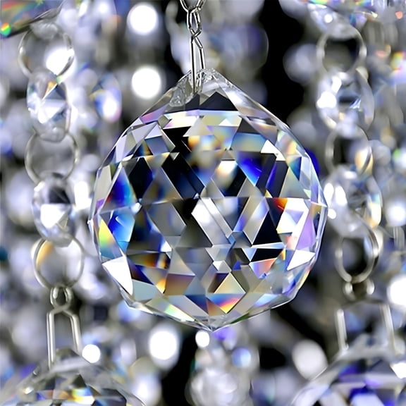 HIBIBUD 30mm/40mm Hanging Clear Crystal Lighting Ball Prisms DIY Curtain Chandelier Decor