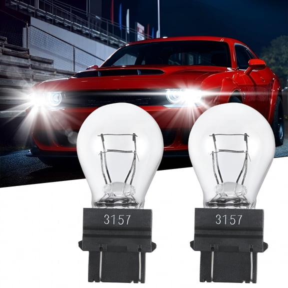HIBIBUD 3157 Brake Light Bulbs 2 Pack, 12V 21/5W Halogen Tail Signal Replacement, Clear Shell Turn Signal Reverse Lamps for Cars, Trucks, and Vehicles