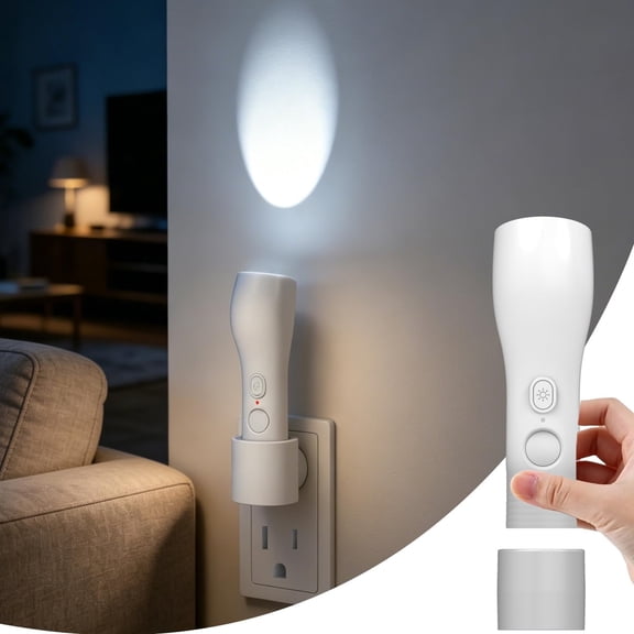 HIBIBUD 4 in 1 Led Emergency LightsWith Motion Sensor & Dusk to Dawn Sensor Night Light,For Home Power FailureRechargeable Led Flashlight Plug in Wall,Automatic Turn-On Power Outage