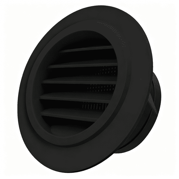 HIBIBUD 4 Inch Soffit Vents Round Vent Cover with Built-in Fly Screen for Bathroom Exhaust Fan,Office&Home,(Black 100mm)