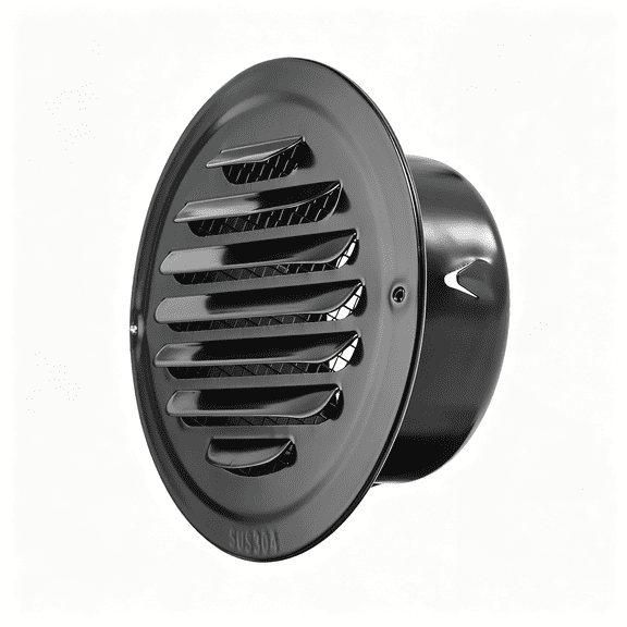HIBIBUD 4 Inch Stainless Steel Air Vents Round Soffit Vent for Kitchen Bathroom | Air Vent Flat Ducting Air Outlet with Built-In Fine Mesh for Garage, Office and Warehouse Ventilation