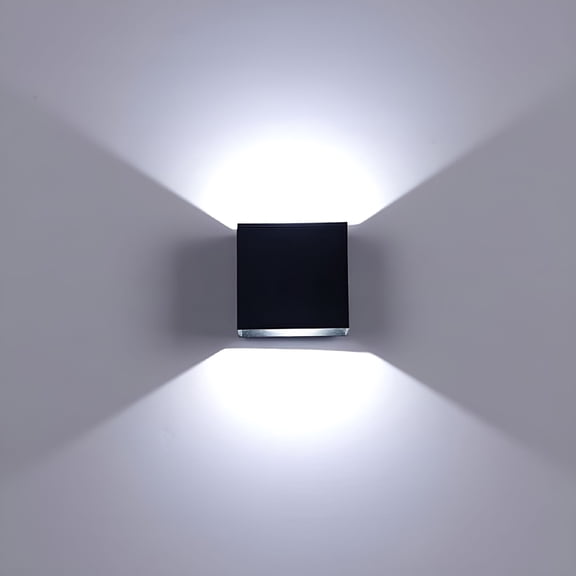 HIBIBUD 4 Pack LED Wall Lights Lamp,Adjustable Outdoor Indoor Wall Sconce Lamp Up Down,Cube Aluminum Wall Lamp Modern Fixture Light 86-265V (Black+White)