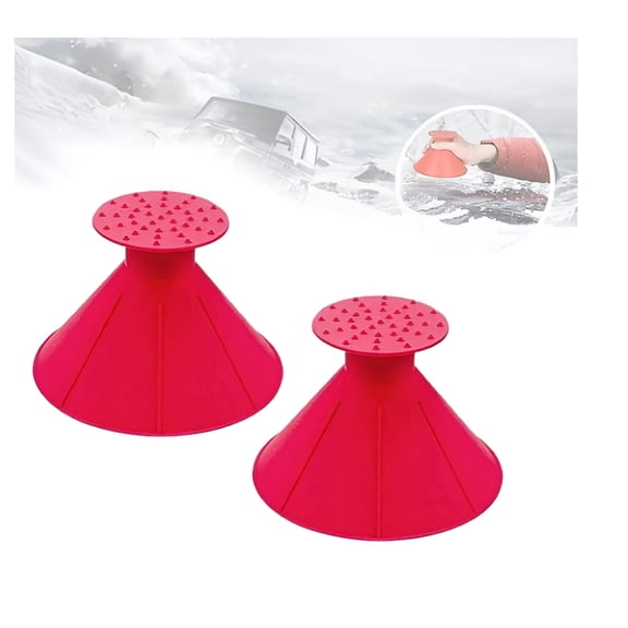 HIBIBUD 4 Pack Round Ice Scraper for Car Windshield, Cone-Shaped Snow Removal Tool with Funnel Design, ABS Plastic Auto Winter Accessories