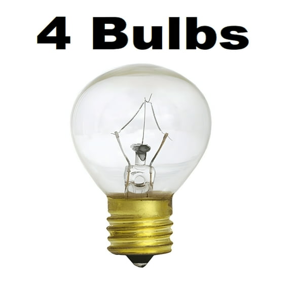 HIBIBUD 4 x 25W Lava Lamp Light Bulb S Type E17 Base 25 Watt S11