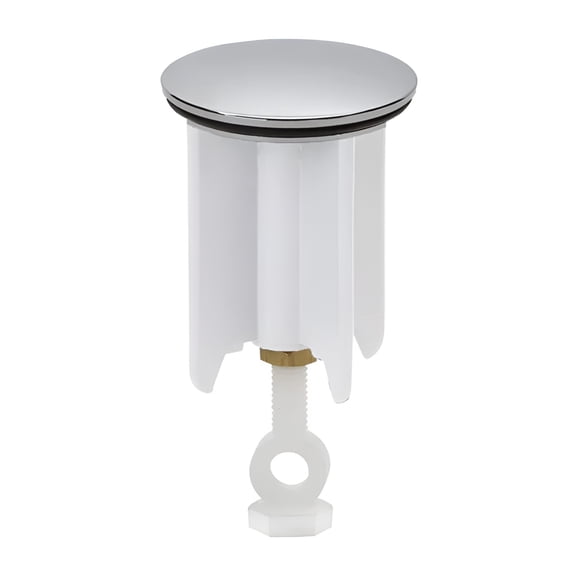 HIBIBUD 40mm Universal Bathroom Sink Stopper, Rust-Proof Brass Pop-Up Drain Plug Replacement with 4-Blade Guide, White