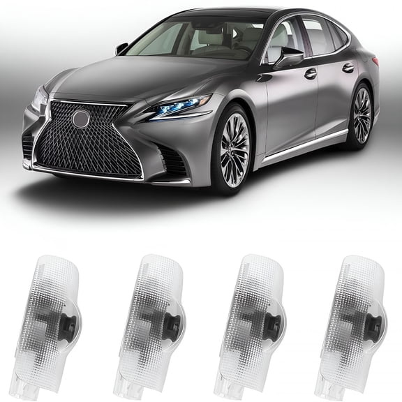 HIBIBUD 4Pcs Car Door Lights Logo Projector,No Fade HD LED Car Welcome Projector Lights,3D Ghost Shadow Puddle Light