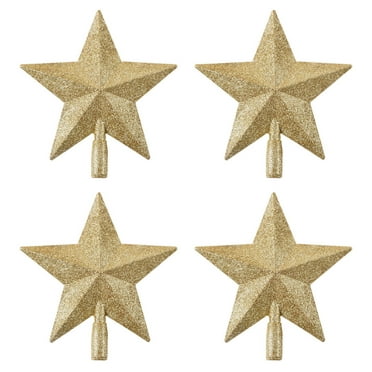 HIBIBUD 4Pcs Christmas Tree Topper,Enchanting Radiant Glow Star Christmas Tree,Colorful LED Christmastree for a Perfect Holiday Lighting,25cm&30cm,Gold 3